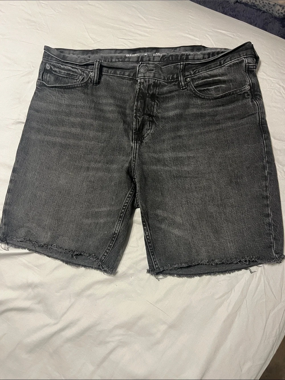 Old Navy Men's slim Black Denim Cutoff Shorts